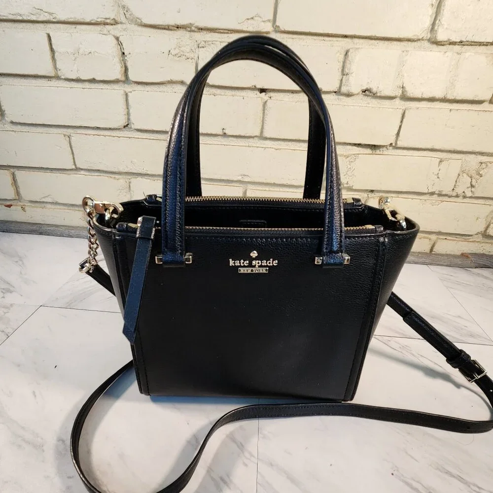 Like New Kate Spade Patterson Drive Black Leather Crossbody Bag Purse